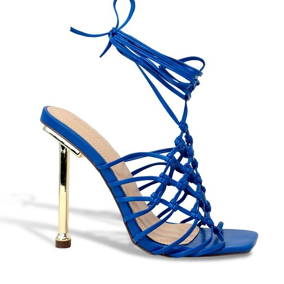 Wrap Up Caged Woven Strap Heel - Picture 1 of 4